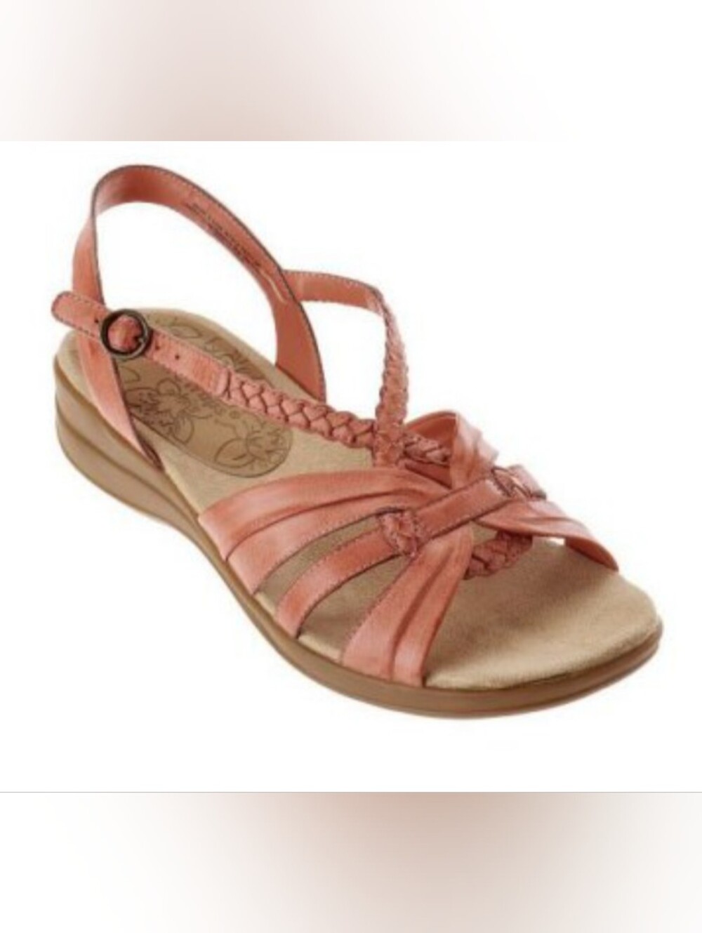 BareTraps Jacee Women's Size 6 Leather Strappy Comfort Sandals Coral Pink